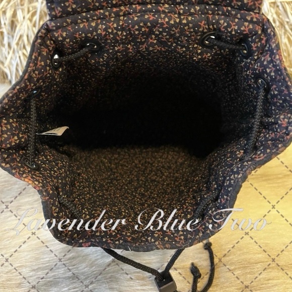 Vintage VERA BRADLEY Black Walnut 1999 Flap  Drawstring Small Backpack Floral main image 12